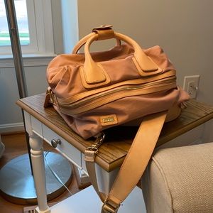 Pink and Tan Caraa Studio backpack